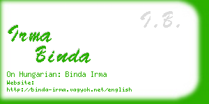 irma binda business card